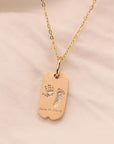 MomentoGleam: Solid Gold Footprint Necklace