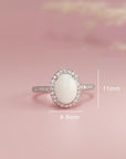 Personalized Breastmilk Ring with Diamond Halo