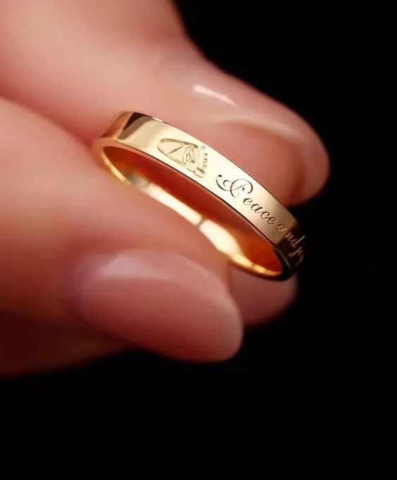 Memorial Solid Gold Footprint Ring for Cherished Memories