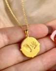 Personalized Gold Footprint Necklace for Newborns