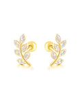 Handcrafted Golden Laurel Ashes Earrings for Remembrance