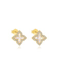 Cremation Ashes Earrings - Sparkling Clover Design