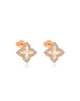 Cremation Ashes Earrings - Sparkling Clover Design
