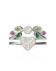 Handcrafted Whispering Heartleaf Ashes Ring Set