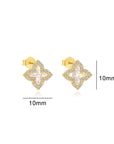 Cremation Ashes Earrings - Sparkling Clover Design