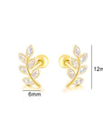 Handcrafted Golden Laurel Ashes Earrings for Remembrance