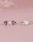 Handcrafted Whispering Heartleaf Ashes Ring Set