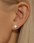 Cremation Ashes Earrings - Sparkling Clover Design