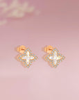 Cremation Ashes Earrings - Sparkling Clover Design