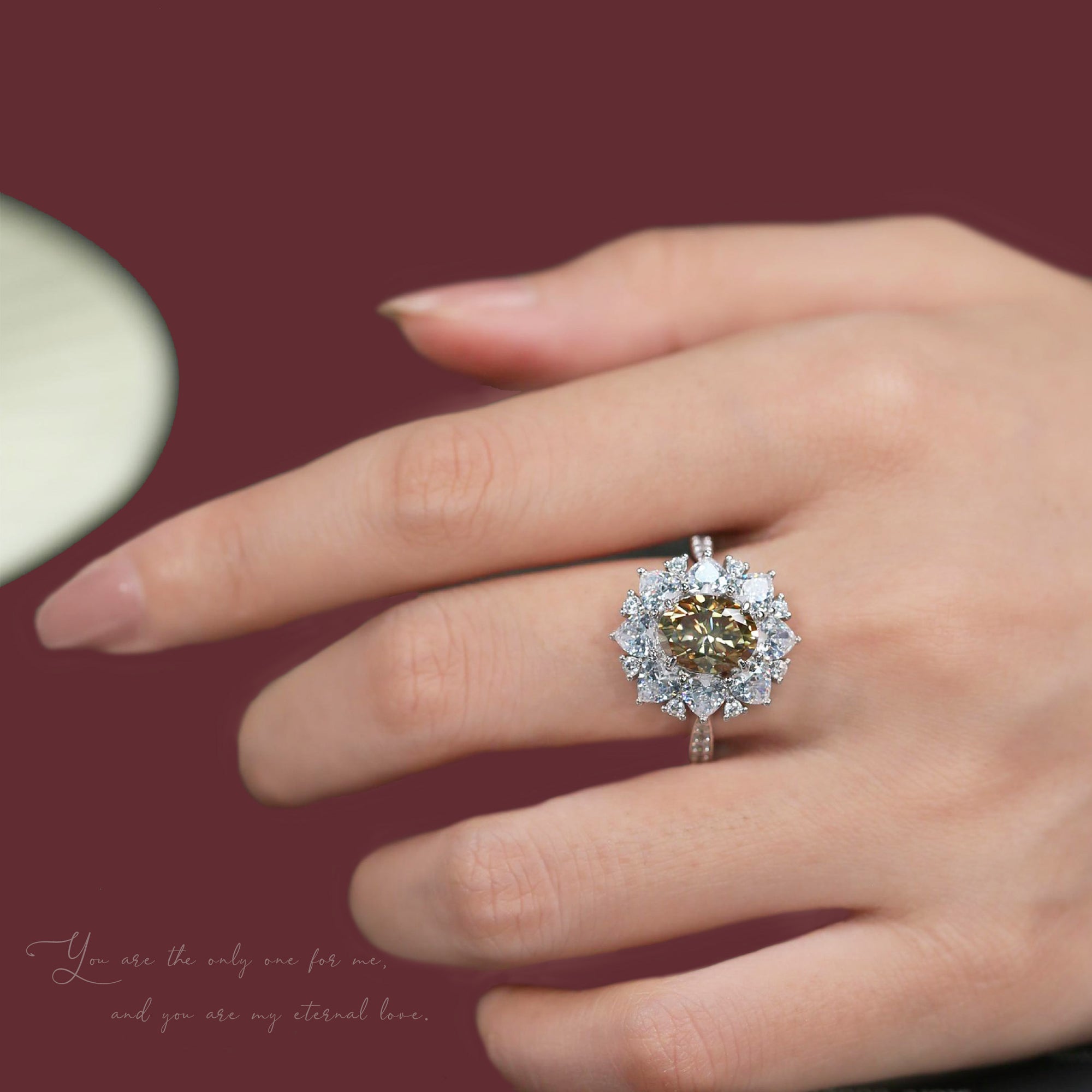 Personalized Oval-Cut Moissanite Ashes Ring