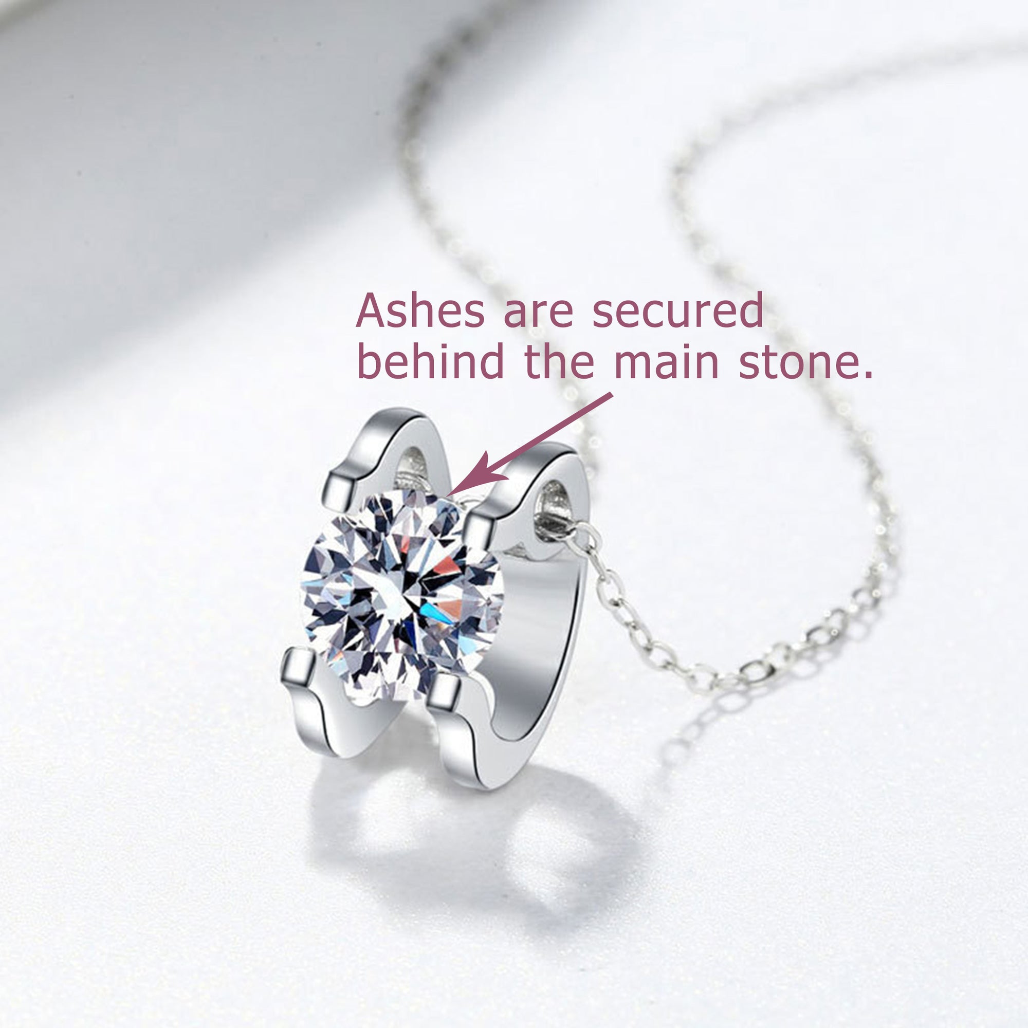 Urban Gleam Moissanite Ashes Necklace: Meaningful Gift