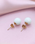 Handcrafted Solid Gold Breastmilk Pearl Earrings