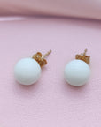 Handcrafted Solid Gold Breastmilk Pearl Earrings