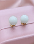 Handcrafted Solid Gold Breastmilk Pearl Earrings