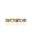 Handcrafted Gold Birthstone Ashes Stackable Ring