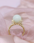Love in Bloom: Gold Lotus Flower Breastmilk Ring