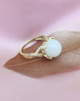 Love in Bloom: Gold Lotus Flower Breastmilk Ring