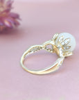 Love in Bloom: Gold Lotus Flower Breastmilk Ring