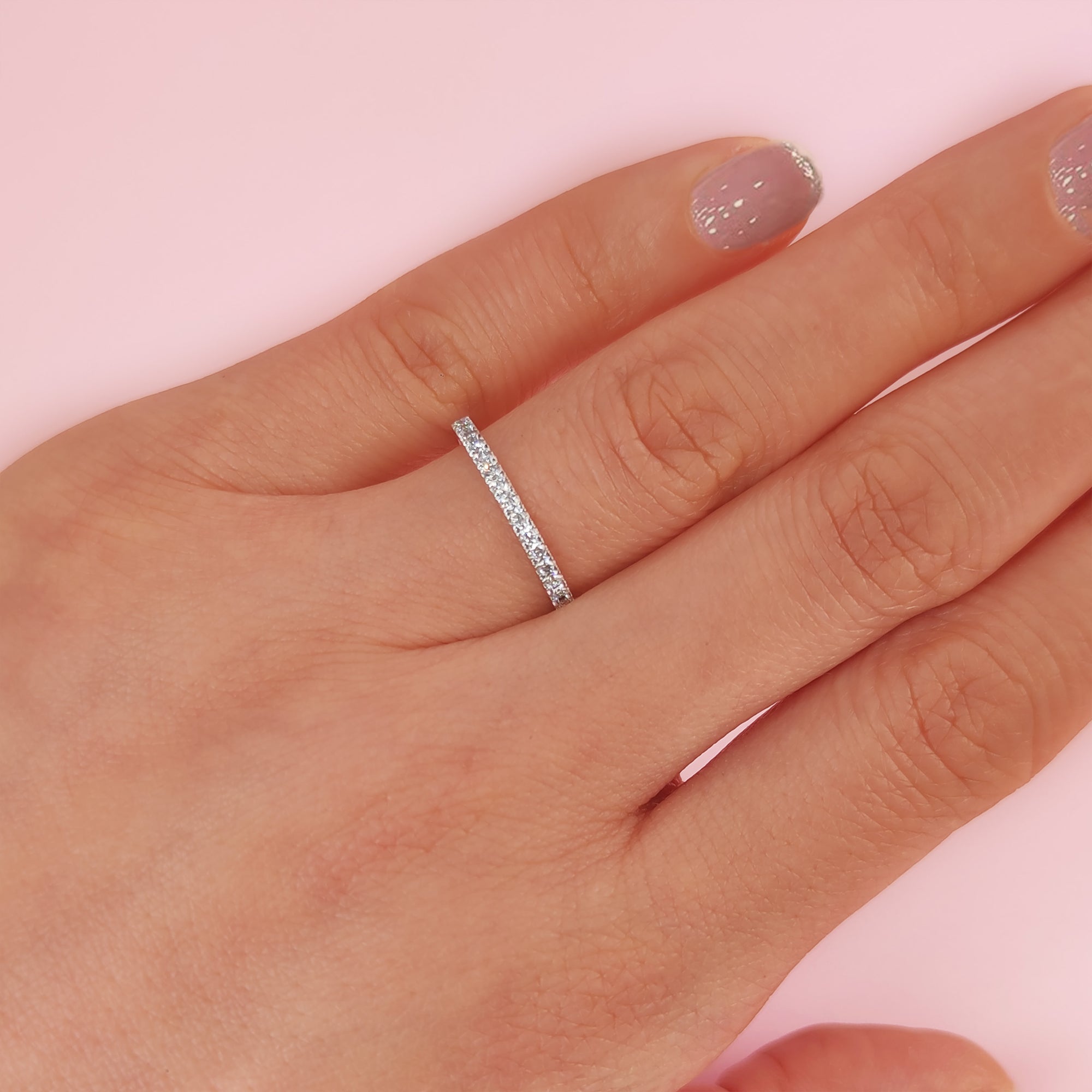 Personalized Full Pavé Ashes Ring for Lasting Memories