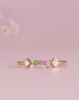 Starlit Whimsy Ashes Memorial Birthstone Ring