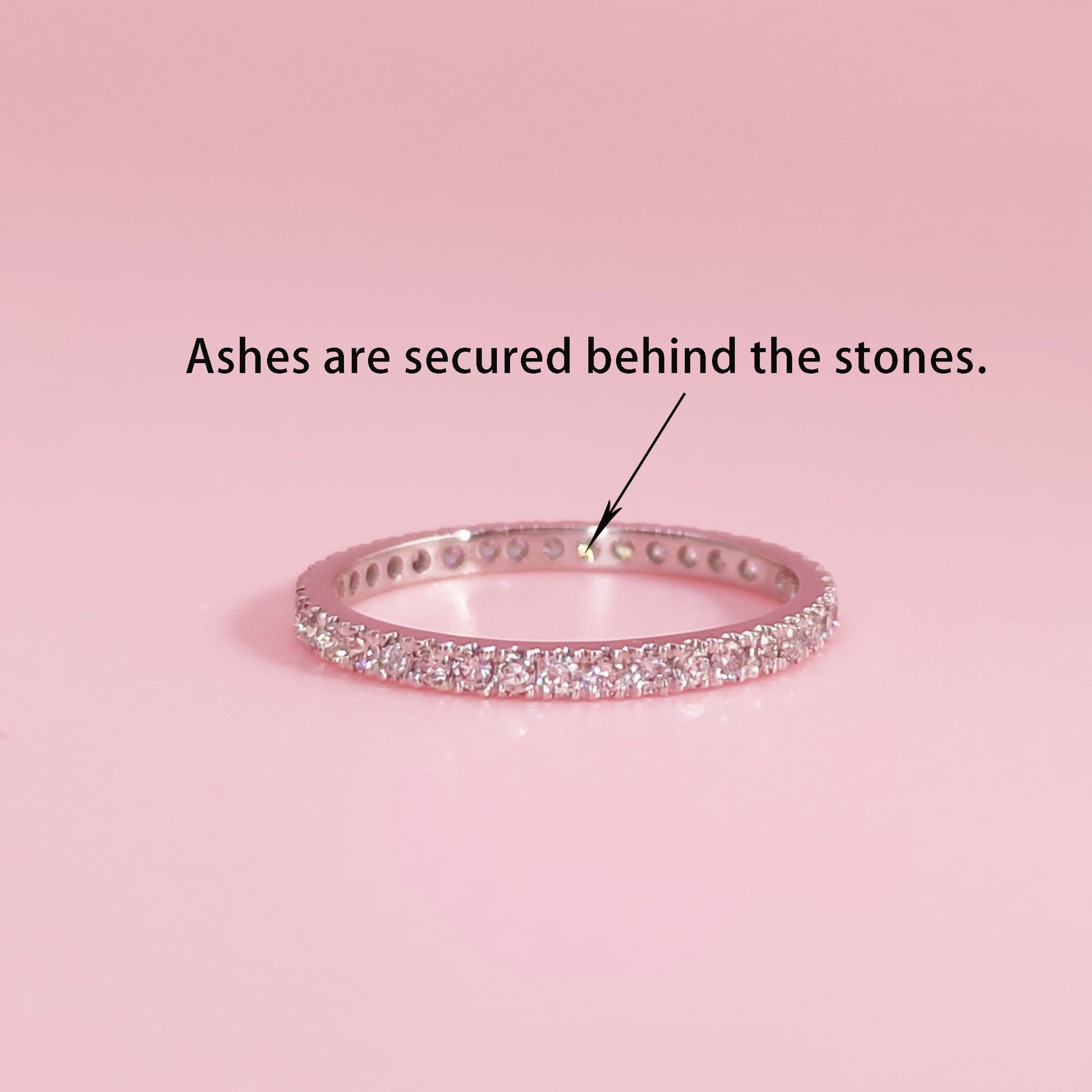 Personalized Full Pavé Ashes Ring for Lasting Memories