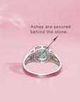 Aurora Mística: Anillo de cenizas de moissanita con corte cojín