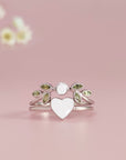 Whispering Heartleaf: Love in Solid Gold Breastmilk Rings