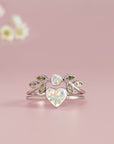 Handcrafted Whispering Heartleaf Ashes Ring Set