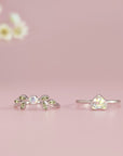 Handcrafted Whispering Heartleaf Ashes Ring Set
