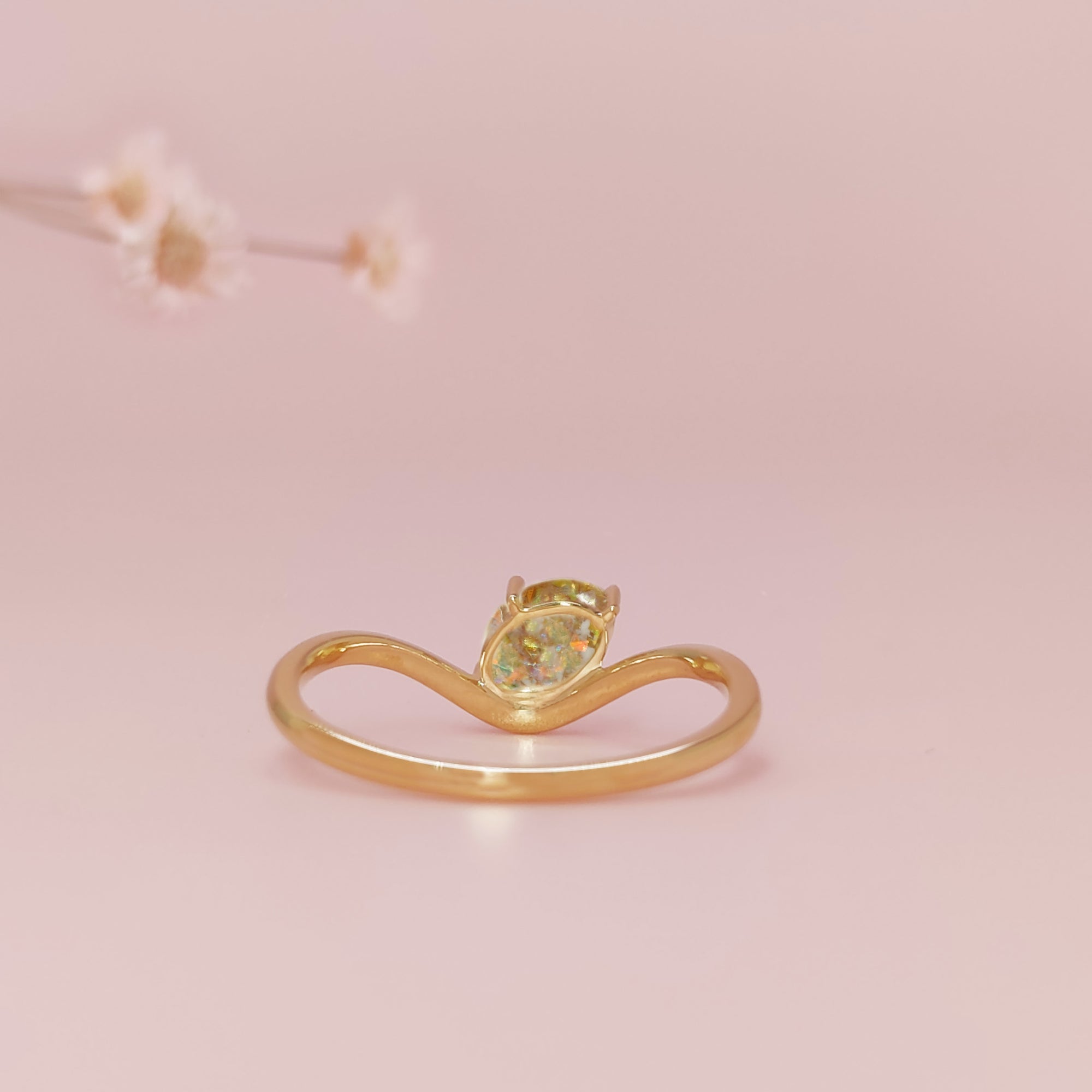 Handcrafted Waves of Grace: Ashes Memorial Ring