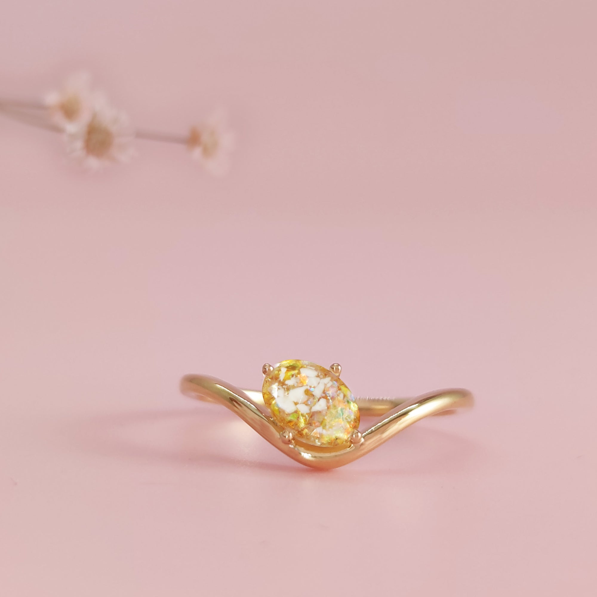 Handcrafted Waves of Grace: Ashes Memorial Ring