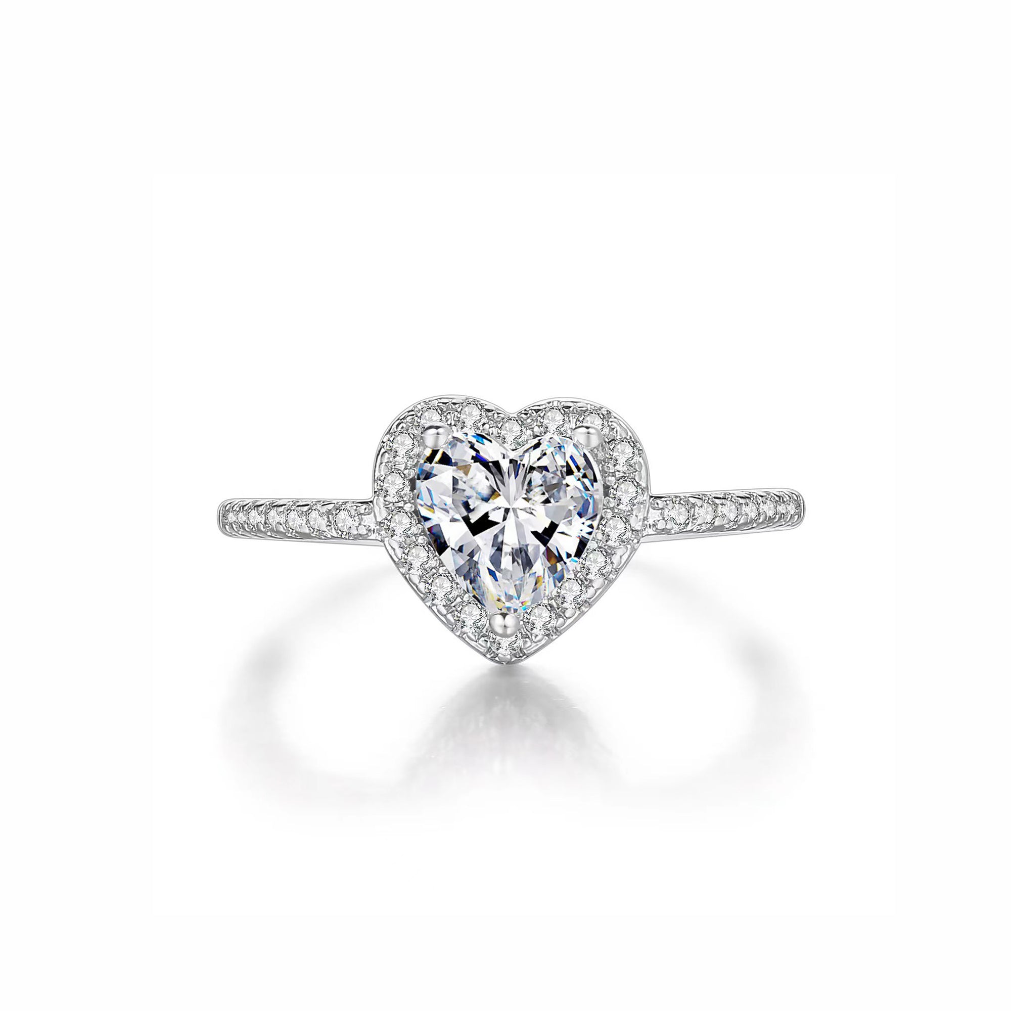 Promise Bloom: Herzförmiger Moissanit-Aschering