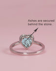 Promise Bloom: Anillo de cenizas de moissanita en forma de corazón
