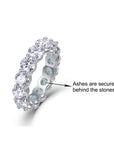 Eternity Embrace: Full Band Birthstone Stackable Moissanite Ashes Ring