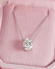 Starlight Whisper: Oval Cut Moissanite Ashes Necklace