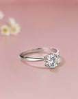 Celestial Spark: Round Cut Moissanite Ashes Ring