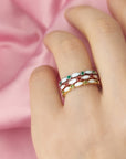 Endless Love: Sterling Silver Full Band Birthstone Breast Milk Ring