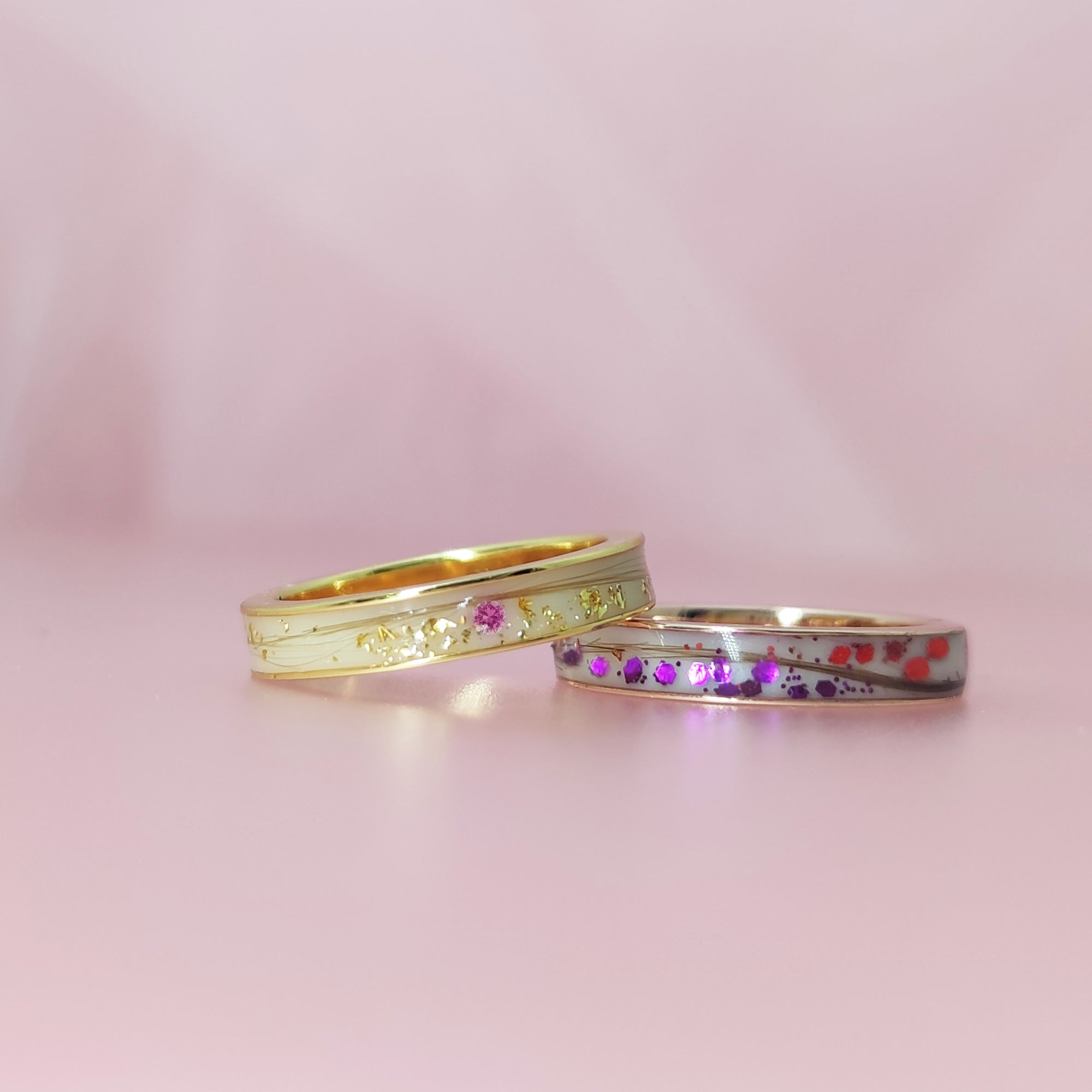 Memorial Men's Gold Channel Ring for Pet Fur