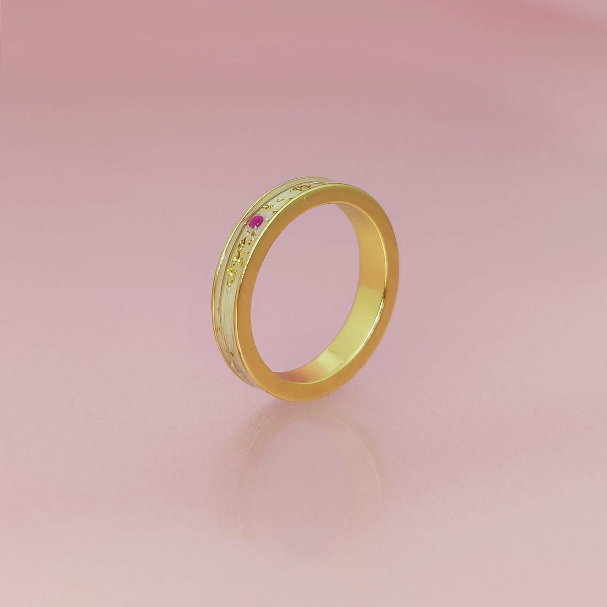 Memorial Men's Gold Channel Ring for Pet Fur
