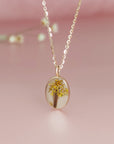 Heartfelt Gift: Oval Hair & Fur Gold Necklace