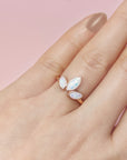 Cherished Love: Solid Gold Clover Breastmilk Ring