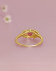 Memorial Dried Flower Halo Gold Ring for Remembrance