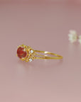Memorial Dried Flower Halo Gold Ring for Remembrance
