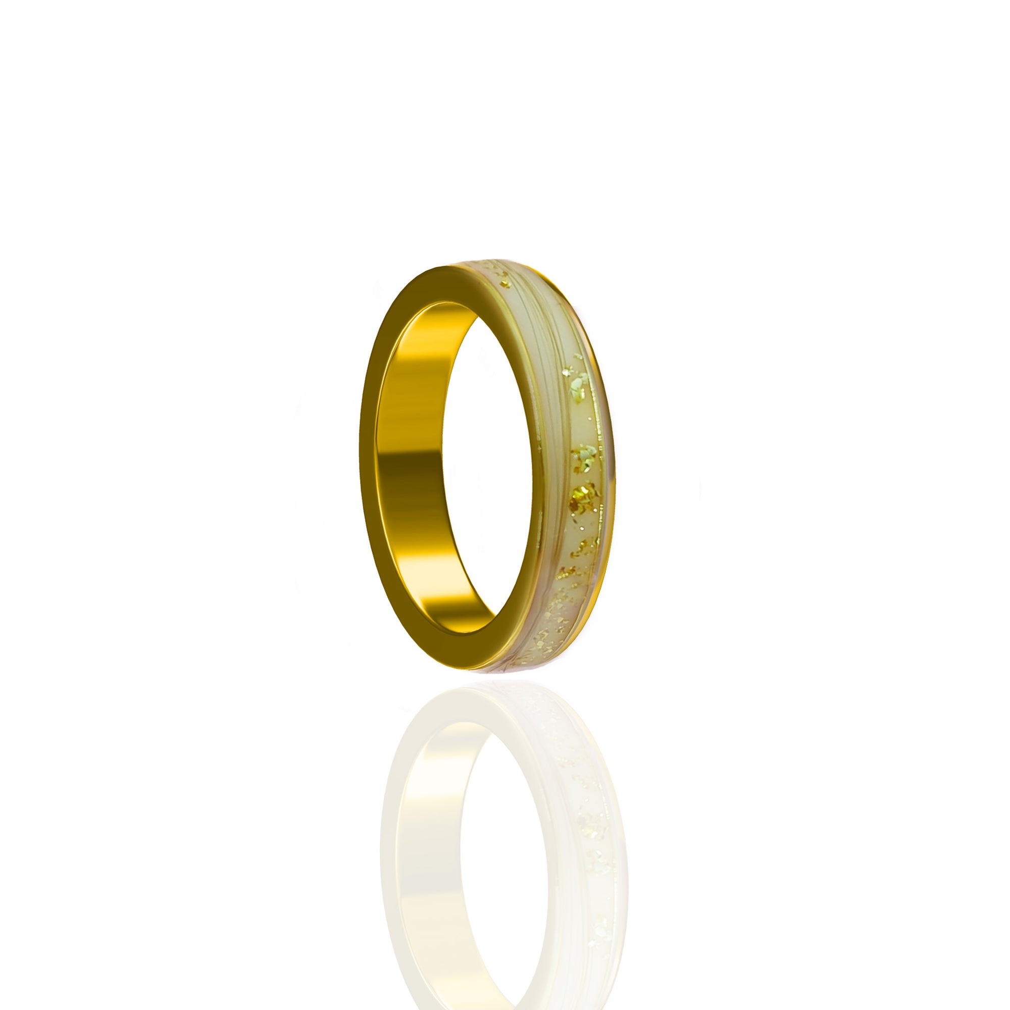 Memorial Men's Gold Channel Ring for Pet Fur
