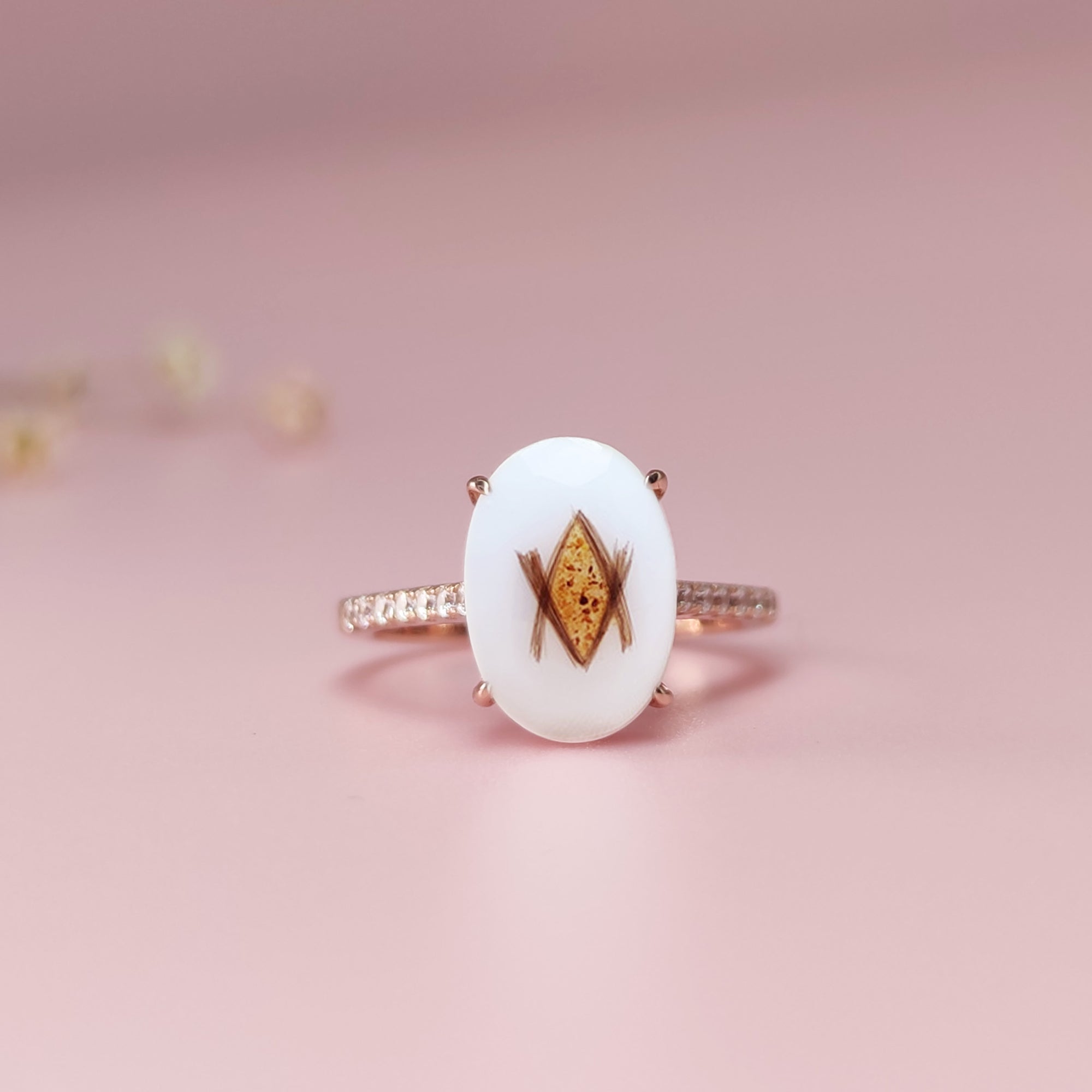 Handcrafted Oval Breastmilk Ring - Unique Keepsake