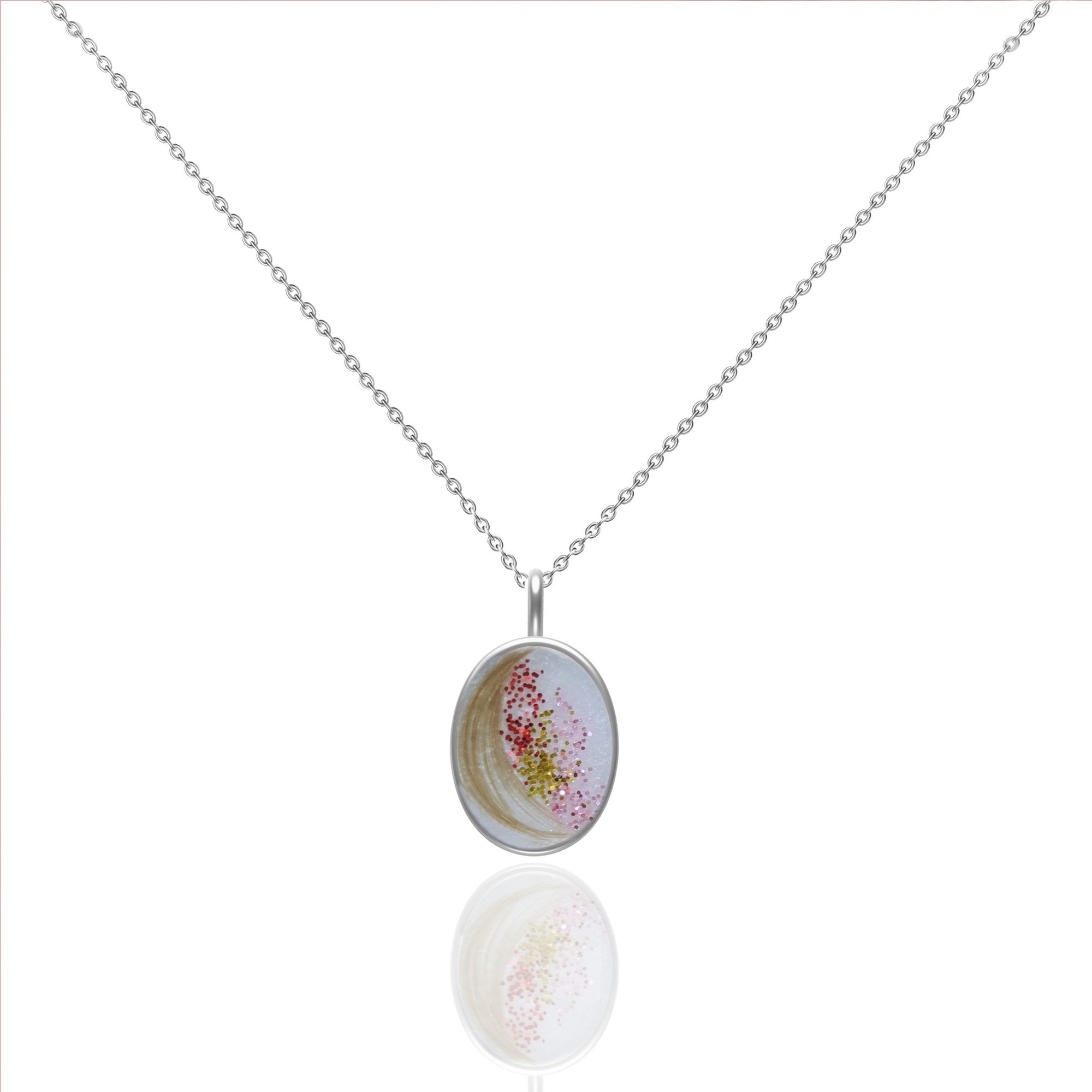 Heartfelt Gift: Oval Hair & Fur Gold Necklace