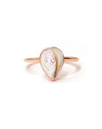 Handcrafted Teardrop Pet Hair Gold Ring