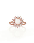 Handcrafted Breastmilk Sunburst Ring with Diamond Halo