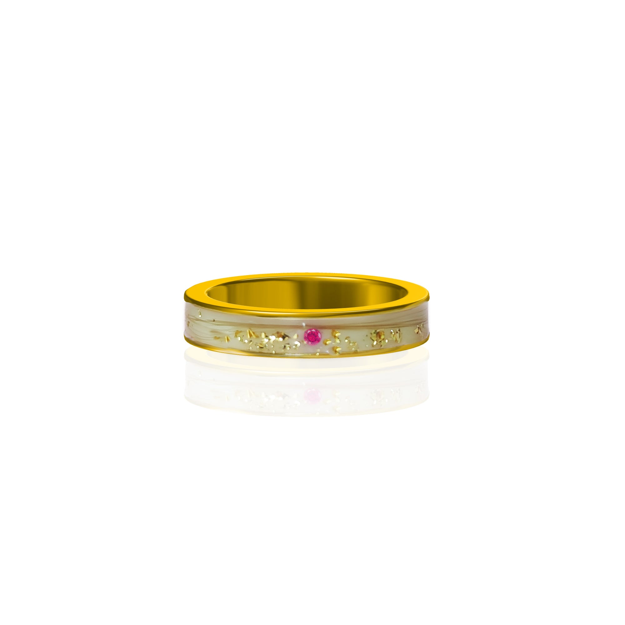 Memorial Men's Gold Channel Ring for Pet Fur