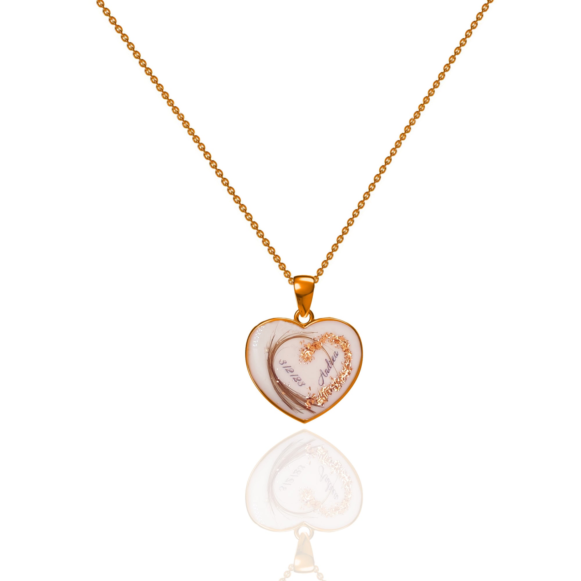 Heartfelt Gold Necklace: Love in Every Drop